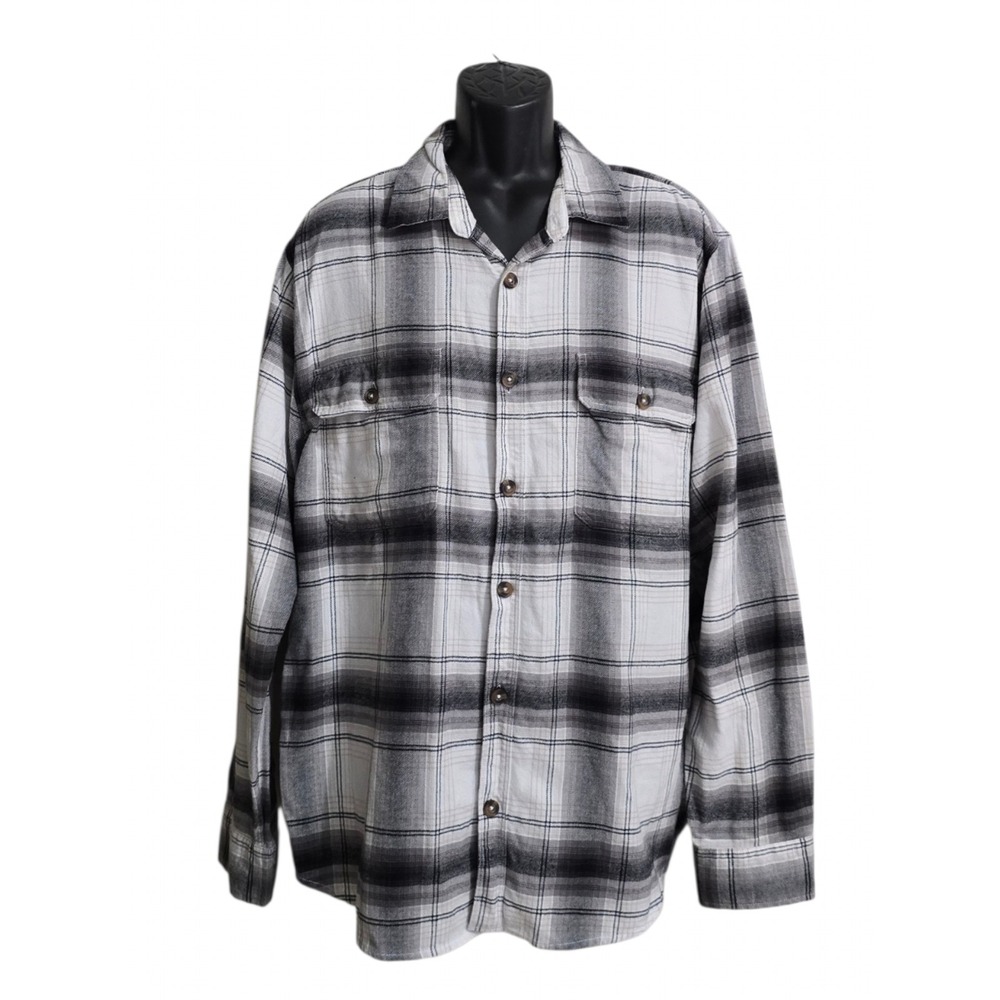 Aeropostale Long Sleeve Shadow Plaid Flannel Button Down Shirt Sz XL